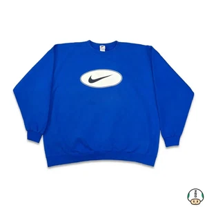 Vintage Nike Sweatshirt Herren 2XL Blau USA Sportswear Center Swoosh 90s Pullover - Bild 1 von 6