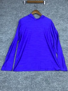 Nike Top Womens Large Blue  DriFit Hooded Long Sleeve Activewear Workout Running - Picture 1 of 9