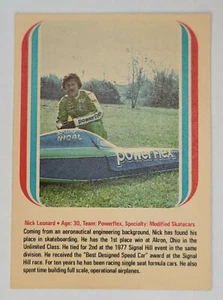 Vintage 1978 Nick Leonard Donruss Skateboard Trading card - Picture 1 of 12