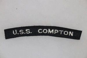 ORIGINAL US NAVY UNIFORN SHOULDER TITLE TAB USS COMPTON CUT EDGE - Picture 1 of 1
