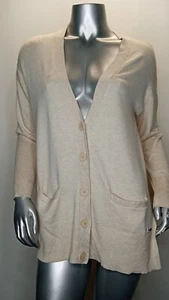 Tahari Size Small Cardigan Button Front Beige Pockets Thin Women's - Picture 1 of 8