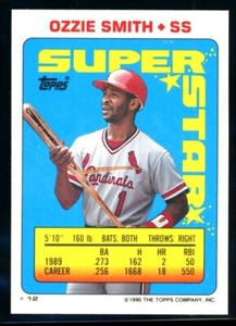 OZZIE SMITH 1990 Topps Sticker Superstar #12 Dave Stewart 164
