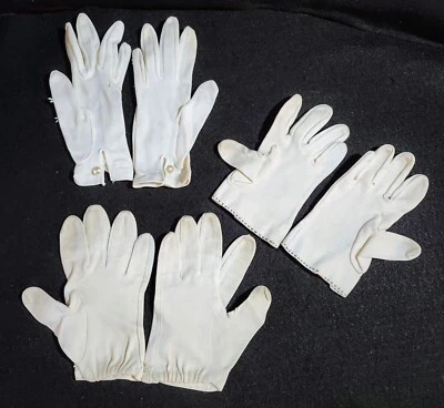 3 pares de guantes de vestir vintage de algodón para niñas Foto 1 de 4