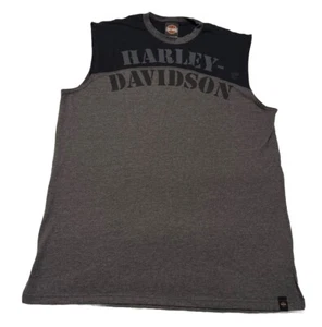 Camisa Harley Davidson Para Hombre Talla GRANDE Negra Gris Logo Sin Mangas Tanque Motociclista Suave - Imagen 1 de 8