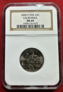 2005 P SMS 25 Cent California Quarter MS 69 NGC Certified - Picture 1 of 2