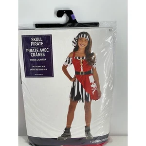 Skull Pirate Costume Dress Headscarf Halloween Cosplay Girls Child X-Large - Picture 1 of 2
