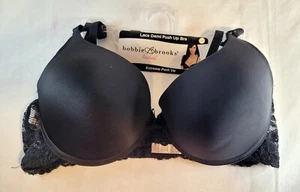Bobbie Brooks 38D Black Lace Demi Extreme Pushup Bra 9/30 - Picture 1 of 6