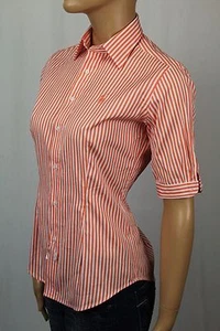 Ralph Lauren Orange Striped Slim Fit Blouse Shirt NWT - Picture 1 of 1