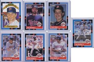 Minnesota Twins 1988 Leaf Baseball Team Set 7 cards