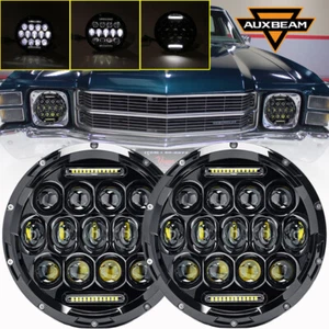 For Chevy El Camino 1971-1975 7" Inch Round LED Headlights Hi-Lo Beam White DRL - Bild 1 von 12