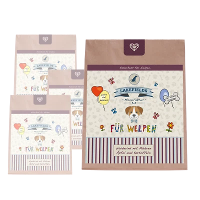 Lakefields Trockenfleisch-Menü Rind für Welpen, 4 x 1 kg - Bild 1 von 2