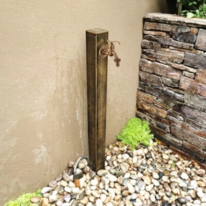 Retro Messing Einhand Bad Wasserhahn Kalt Ventil Waschmaschine Garten Armatur - Picture 1 of 7