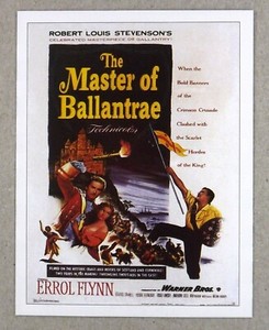 1 x card Errol Flynn Roger Livesey ≠ The Master of Ballantrae ≠ 1953 ≠ T93