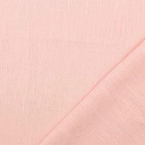 Baby Pink 100% Washed Linen Fabric Curtain Cushion Breathable Dress Material - Picture 1 of 3