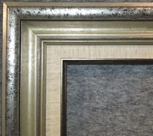 Marco de madera de pintura al óleo ornamentado de hoja de plata antigua de 3,25" 58S - Imagen 1 de 6