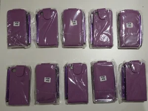 Job Lot 10x Apple iPhone 4 4S Leather Wallet Case Cover Magnetic Stylus Lilac - Picture 1 of 12