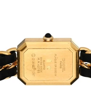 CHANEL Premiere 20mm Yellow Gold Plated Case with Black and Gold Strap... - Picture 1 of 2