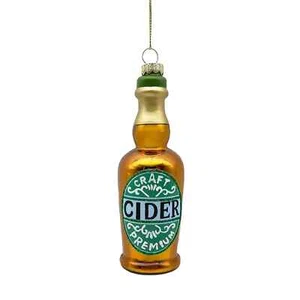 Bottiglia di sidro dura vetro ornamento natalizio 5" Kohl's San Nicola birra quadrata NUOVA - Foto 1 di 6
