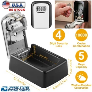 4 Digit Combination Key Lock Box Wall Mount Safe Security Storage Case Organizer - Picture 1 of 12