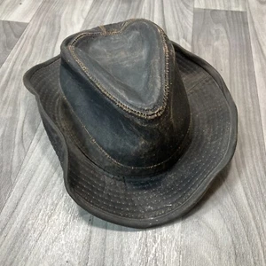 Indiana Jones Hat Cap Size Small Fedora Brown Faux Leather Adventure Wear Disney - Picture 1 of 8