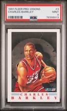 1991 Fleer Pro Visions CHARLES BARKLEY Basketball NBA Card #3 Graded PSA 9 MINT
