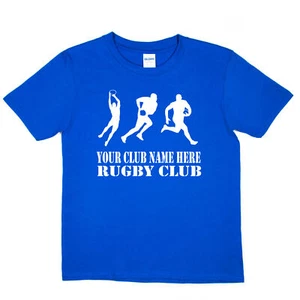 Camiseta de rugby personalizada para niños nombre de tu club aquí camiseta deportiva niños niñas - Imagen 1 de 8