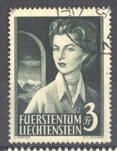 Liechtenstein, 1955 Princess 3 Fr. VF ++ used, no faults,  - Picture 1 of 1