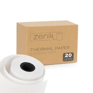 Lot de 20 rouleaux de papier thermique 57 x 35 mm pour billets sans BPA TPV i... - Afbeelding 1 van 6