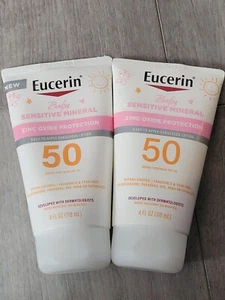 (2)Eucerin BABY Sensitive Mineral Lightweight Oxide Lotion SPF 50 EXP 11/26&2/26 - Picture 1 of 3