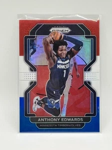 2021-22 Panini Prizm #37 Anthony Edwards Red White and Blue Timberwolves - Picture 1 of 2