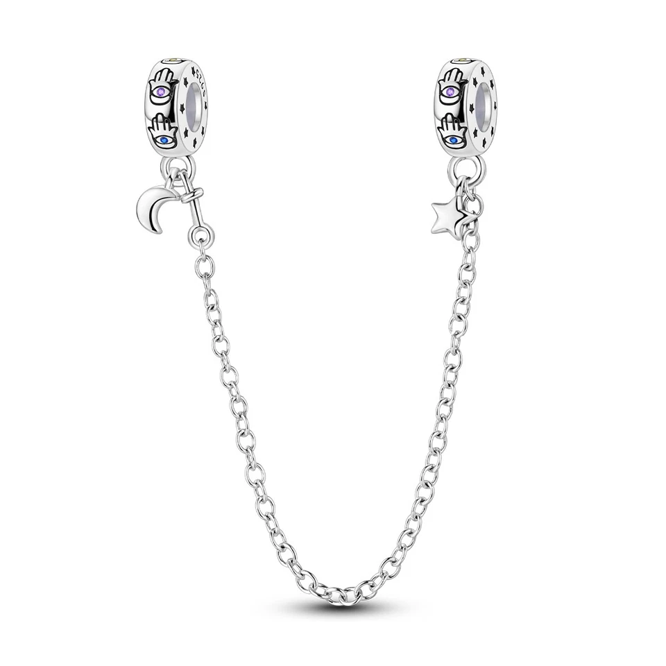 Pulsera europea de plata 925 hágalo usted mismo con dije cadena de seguridad AAA CZ ajuste suerte para mujer Foto 1 de 1