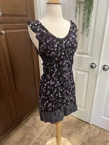 Y2K Style Tie Back Ruffled Floral Dress L Babydoll Peasant Milkmaid Girly Grunge - Picture 1 of 7