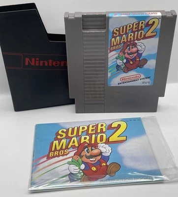 Super Mario Bros. 2 - Nintendo NES (1985) Cartridge Clean Manual OEM Dust Cover - Image 1 of 4