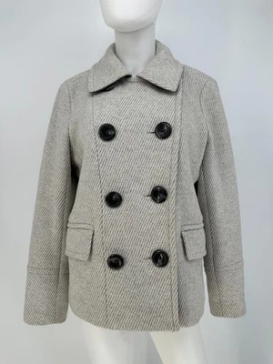 Banana Republic женщин серый шерсти смесь Peacoat куртка средний двубортный - Изображение 1 из 4