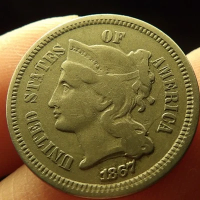1867 3 Cent Nickel VF+ - Nice Details - Image 1 of 4