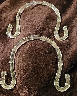 NEU AIC Vintage gewölbtes Design eine Tasche klar Lucite Bambus Paar Handtasche Griffe Set Zum Selbermachen - Bild 1 von 4