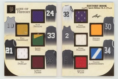 Kobe Bryant/LeBron James 2025 Leaf History Book Ages of History /25 Jersey Patch - Image 1 of 2