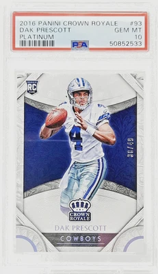 2016 Crown Royale PLATINUM - DAK PRESCOTT Rookie RC Card /49 PSA 10 GEM MINT - Image 1 of 4