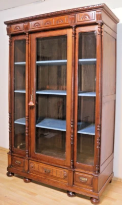 Bücherschrank Vitrine Wohnzimmer Anrichte Antik um 1900 - Bild 1 von 4