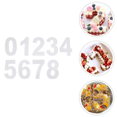 9PC Anzahl Tortenschablonen Backform Zahlen 0-8 Backformen Kuchen - Bild 1 von 4