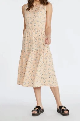 Vestido Midi BADGLEY MISCHKA STUDIO Floral Mango Melocotón Sin Mangas Talla XS Nuevo Foto 1 de 4