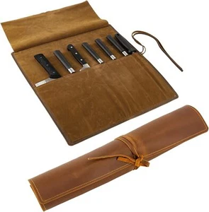 Genuine Leather Knife Roll, Knife Bags for Chefs Professional, Small Chef'S Knif - Picture 1 of 8