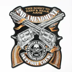 Bike 2nd Amendment Crossed Guns Revolver Backpatch Rückenaufnäher Aufnäher Patch - Bild 1 von 1