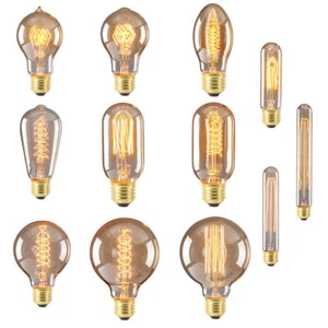 Vintage Industrial Retro Edison LED Bulb Spiral Filament Light Lamp E27 40W New - Picture 1 of 28