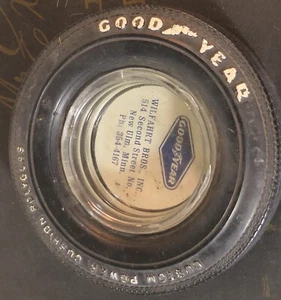 VINTAGE GOODYEAR REIFENASCHENBECHER WERBUNG WILFAHRT BROS. NEU ULM MINNESOTA - Bild 1 von 8