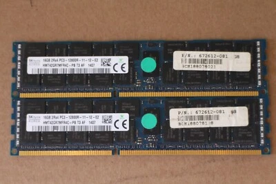 32GB 16GBx2 SERVER MEMORY SK HYNIX HMT42GR7MFR4C-PB T3 AF PC3-12800R-11-12-E2 - Photo 1/4