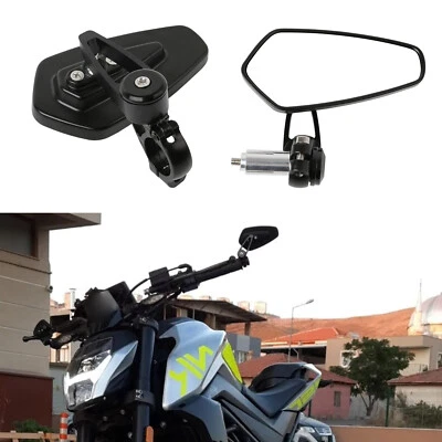 Universal 7/8"  Side Handle Bar End Rearview Mirrors for Yamaha Honda Motorcycle Foto 1 de 4