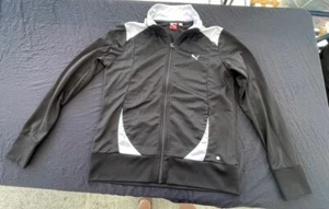 Puma Girls Black And White Track Jacket Size XL - Picture 1 of 17