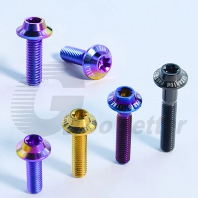 Cabeza de brida de titanio M6 T30 pernos Torx 10 15 20 25 30 40 mm para bicicleta motocicleta Foto 1 de 4