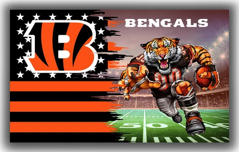 Cincinnati Bengals Football Team Mascot Flag 90x150cm3x5ft Fan Best Banner Cover